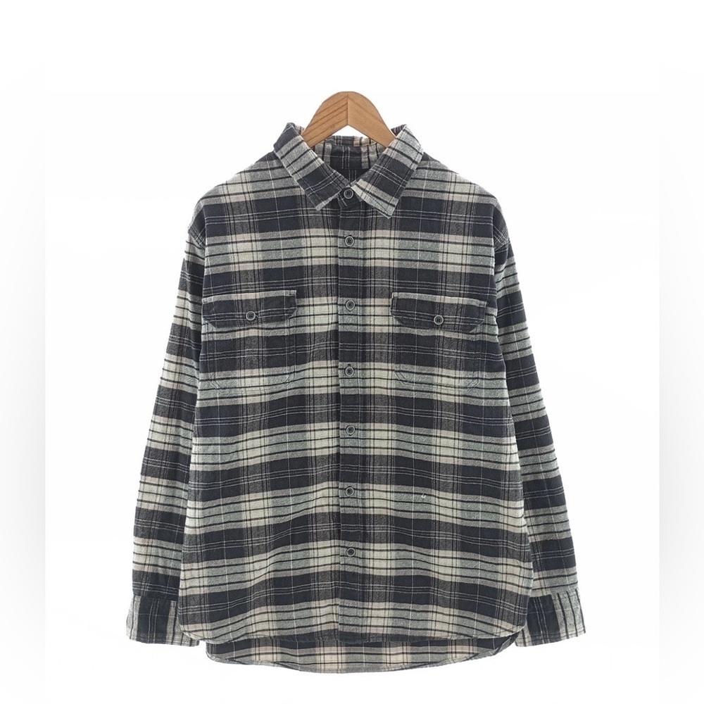 Jachs Plaid Black and White Button-Down Shirt